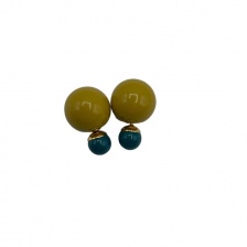 Olive and Teal Orb Earrings by Sixton London